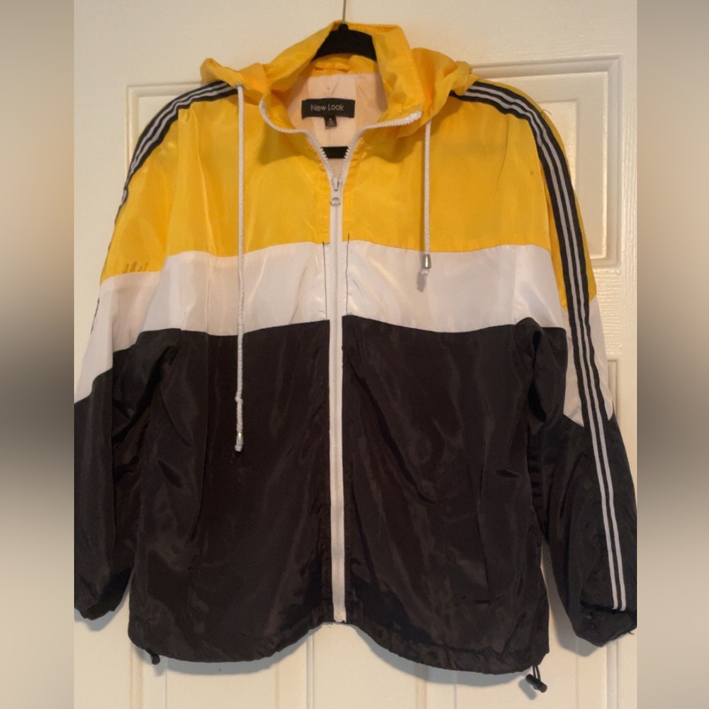Yellow, White, and Black Colorblock Jacket